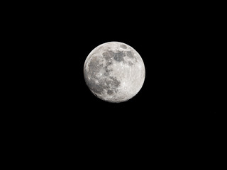 Full moon on black sky background