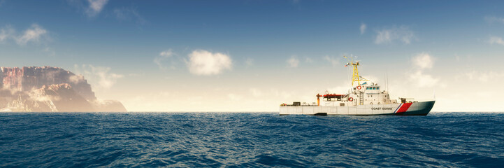 coast guard ship in the sea