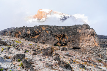 Beautiful landscape of Tanzania and Kenya from Kilimanjaro mountain.