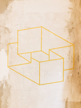 Geometric Wall Art on Shabby Chic Wall