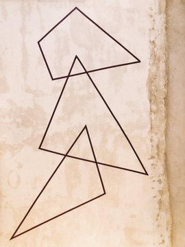 Geometric Wall Design on Shabby Chic Wall
