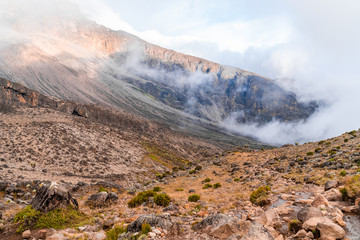 Beautiful landscape of Tanzania and Kenya from Kilimanjaro mountain.