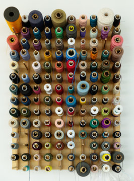 Collection of thread spools