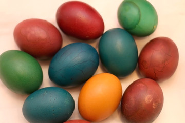 Colorful easter eggs. Selective focus.