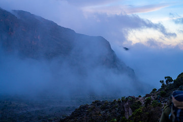 Beautiful landscape of Tanzania and Kenya from Kilimanjaro mountain.