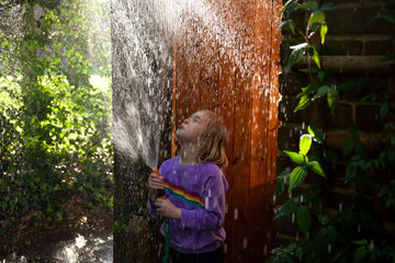 Fun with water on a sunny day.