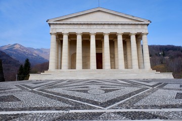 The Temple of Canova is a Roman Catholic parish church built in a severe Neoclassical style, based on the designs of Antonio Canova. It is located on a hilltop in Possagno, Treviso, Italy