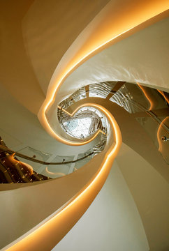 Low angle view of spiral stairs