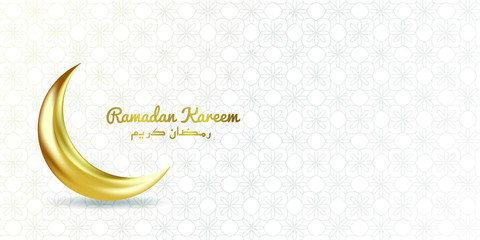 Ramadan Kareem islamic greeting crescent symbol background vector design