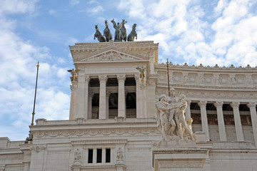 Details of the Altare della Patria (Altar of the Fatherland), also known as the National Monument to Victor Emmanuel II or Il Vittoriano in Rome, Italy