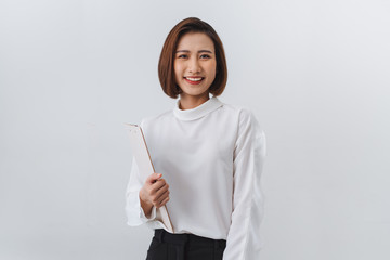 Businesswoman with clipboard