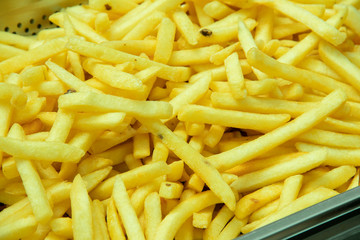 Delicious French fries piled up
