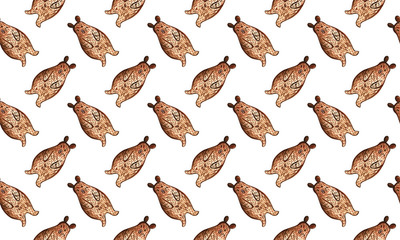 Watercolor illustration with teddy bear cartoon. Cute hand drawn animal, Isolated on white