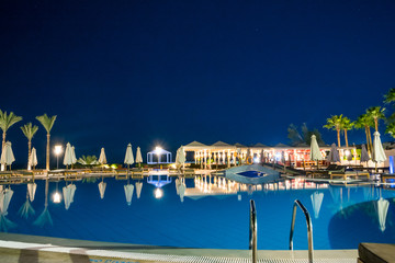 SHARM EL SHEIKH, EGYPT - MAY  14 , 2019 :  resort area at the hotel