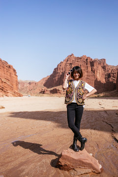 Girl in Wensu Grand Canyon,Xinjiang.China