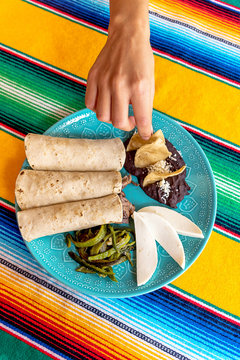 Tacos with frijoles