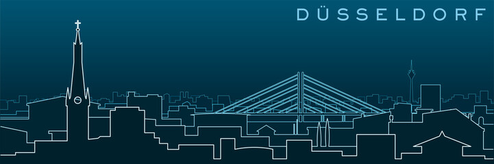 Dusseldorf Multiple Lines Skyline and Landmarks