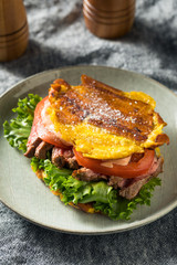 Homemade Puerto Rican Jibarito Steak Sandwich