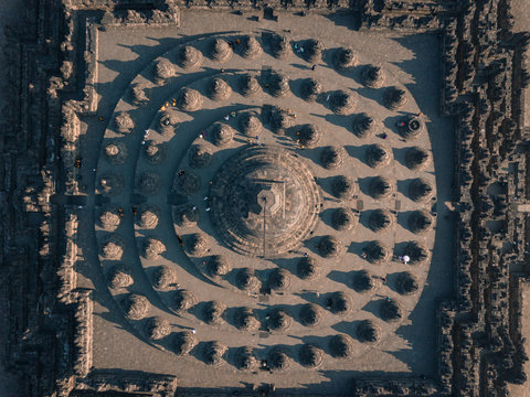 Aerial view of Magelang, Java Central, Indonesia.