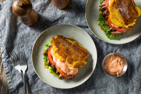 Homemade Puerto Rican Jibarito Steak Sandwich