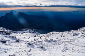 Beautiful landscape of Tanzania and Kenya from Kilimanjaro mountain.