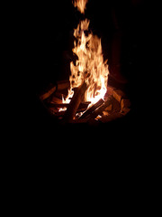 Fireplace at night