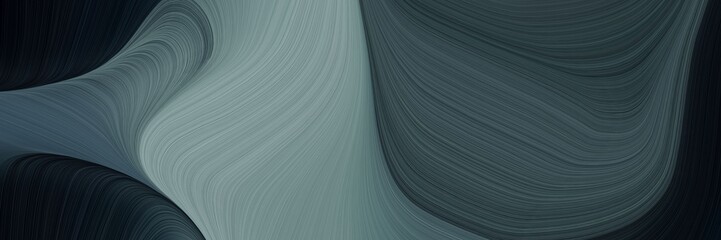 modern creative banner with dark slate gray, very dark blue and light slate gray color. smooth swirl waves background illustration