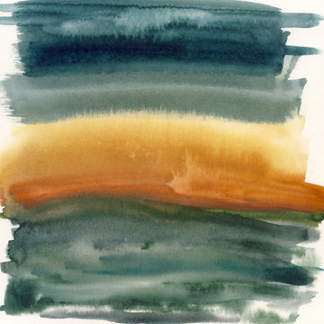 Jewel Toned Abstract Watercolor Painting