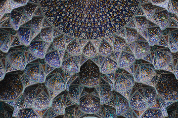 Detail of entrance portal of Mosque in Esfahan