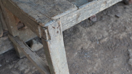 old wooden bench. close up