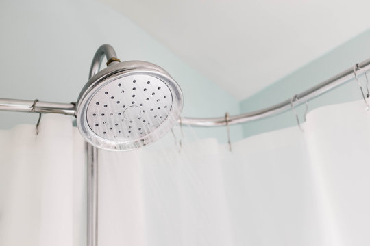 Large modern shower head.