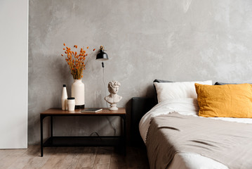 Interior of stylish bedroom