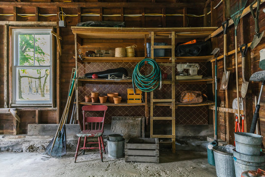 Residential Garage with Garden Hose