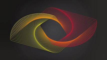 3D rendering abstract geometric shape on dark background 