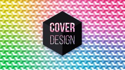3d pattern with rainbow hexagons ornament, vector