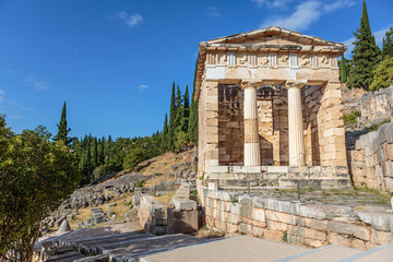 The Athenian Treasury at Delphi, Greece