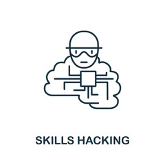 Skills Hacking icon from machine learning collection. Simple line Skills Hacking icon for templates, web design and infographics