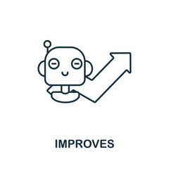 Improves icon from machine learning collection. Simple line Improves icon for templates, web design and infographics