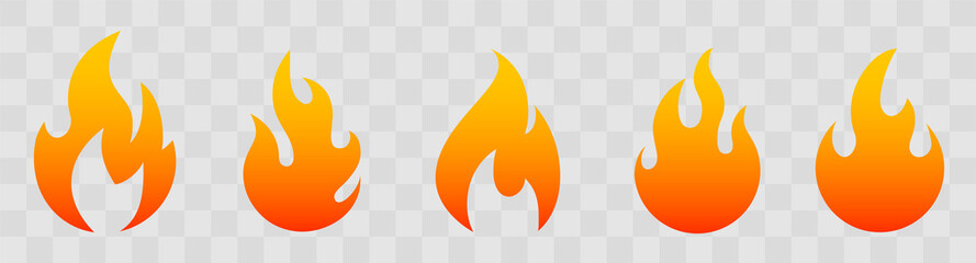 Fire icons for design. concept flame, fire, icon, vector illustration in flat style