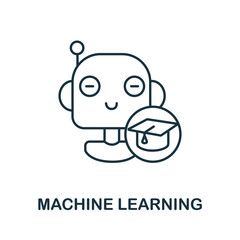 Machine Learning icon. Simple line element Machine Learning symbol for templates, web design and infographics