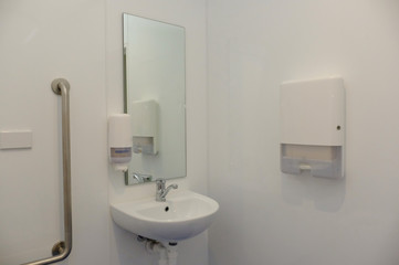 Bathroom interior with new ceramic toilet bowl
