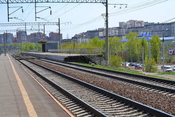 Fototapeta premium railway in the city