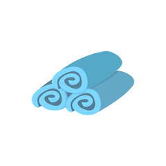 Bathroom clean towel rolls, spa vector icon