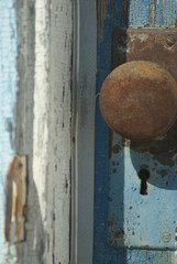 old rusty door handle