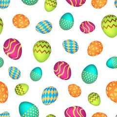 Seamless pattern with colorful Easter eggs