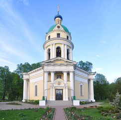 Fototapeta na wymiar Church of St. Nicholas. Village Grebnevo, Moscow region, Russia