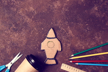 Start-up idea. New business start, copy space. Mockup style. Change for better concept. Paper...