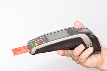 Credit card machine terminal and Visa Credit card for payment on store