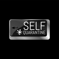 Computer keyboard with a key and the message Self Quarantine. Coronavirus disease COVID-19