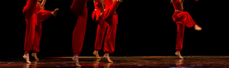  Children dance on stage folk dances